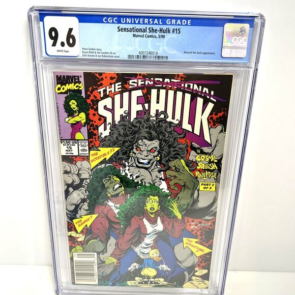 Sensational She-Hulk #15 CGC 9.6 Newsstand First Grey She-Hulk Marvel Comics - Picture 1 of 5